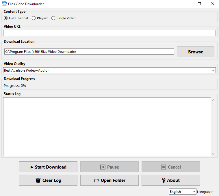 Elias Video Downloader English Interface